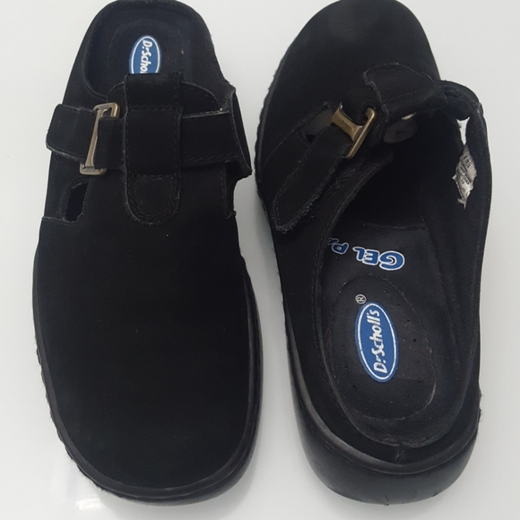 DR SCHOĹLS Black Suede Slip on mule shoes